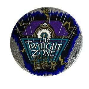 Vintage The Twilight Zone Tower of Terror Glitter Button Pin The Walt Disney Co